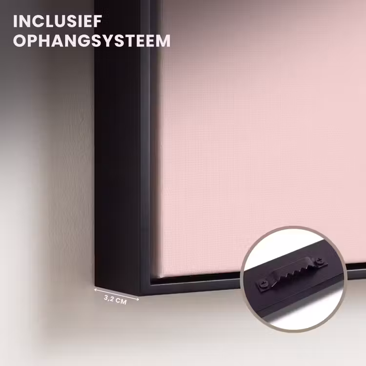 Canvas met lijst - Nice - Uitroepteken - Roze — 3