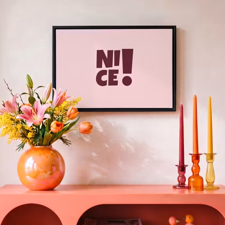 Canvas met lijst - Nice - Uitroepteken - Roze — 4