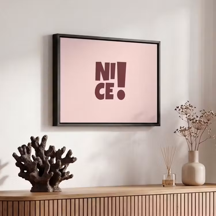 Canvas met lijst - Nice - Uitroepteken - Roze — 6