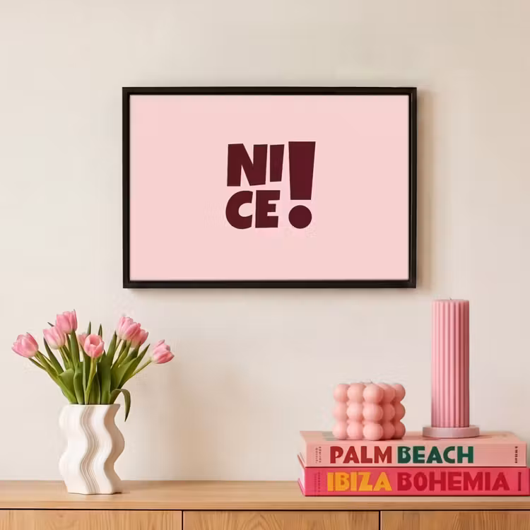 Canvas met lijst - Nice - Uitroepteken - Roze — 8