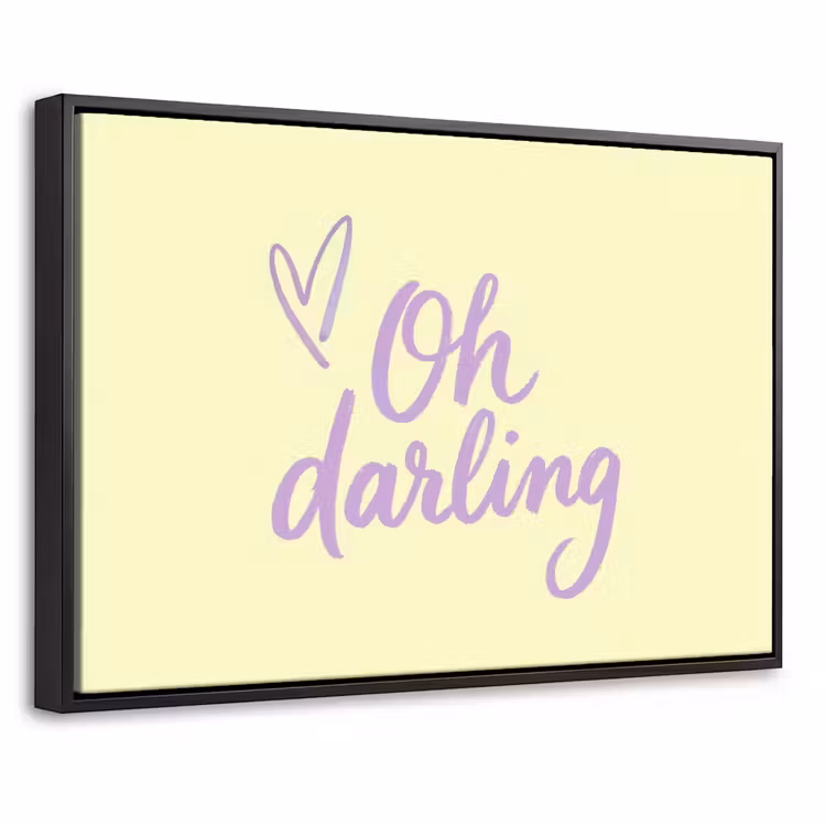 Canvas met lijst - Oh darling - Geel - Hart — 1