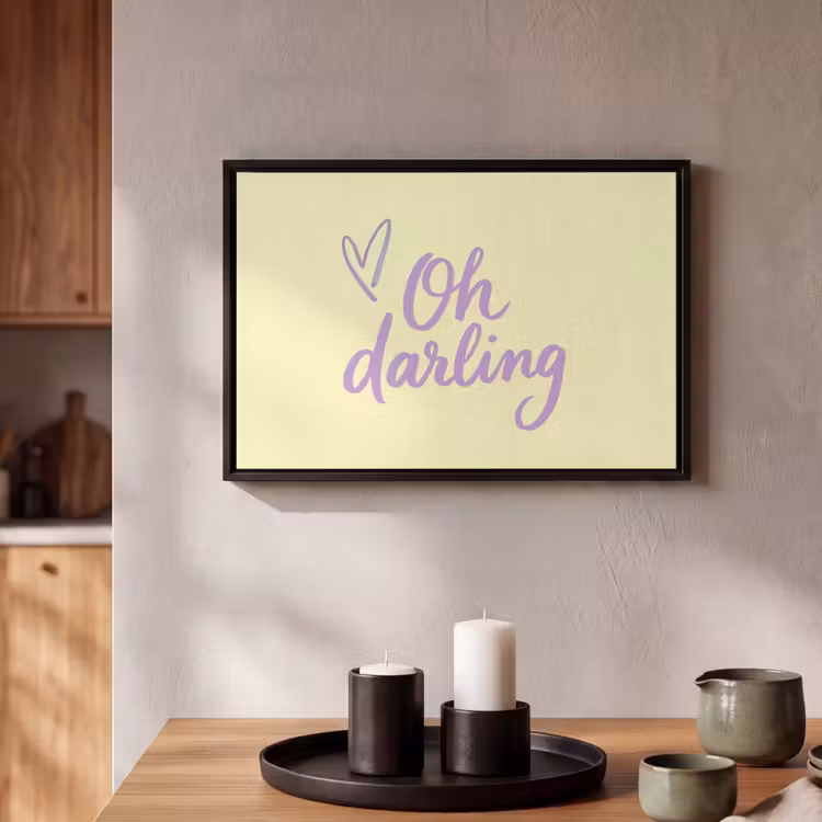 Canvas met lijst - Oh darling - Geel - Hart — 2
