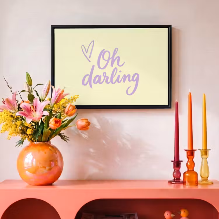 Canvas met lijst - Oh darling - Geel - Hart — 4