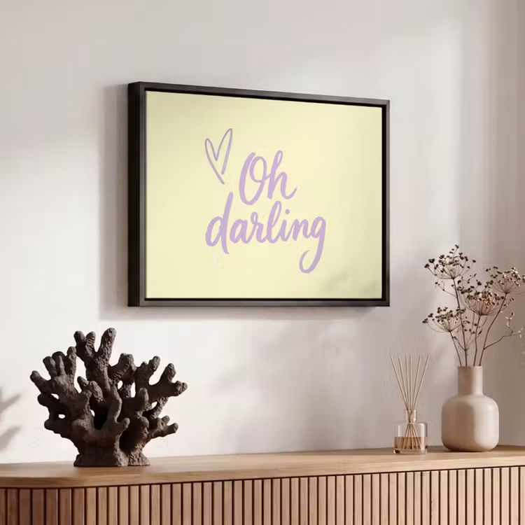 Canvas met lijst - Oh darling - Geel - Hart — 6