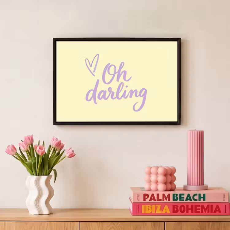 Canvas met lijst - Oh darling - Geel - Hart — 8