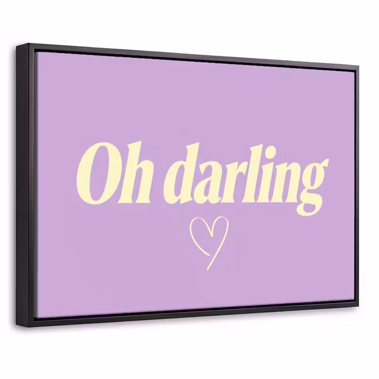 Canvas met lijst - Oh darling - Hart - Paars — 1