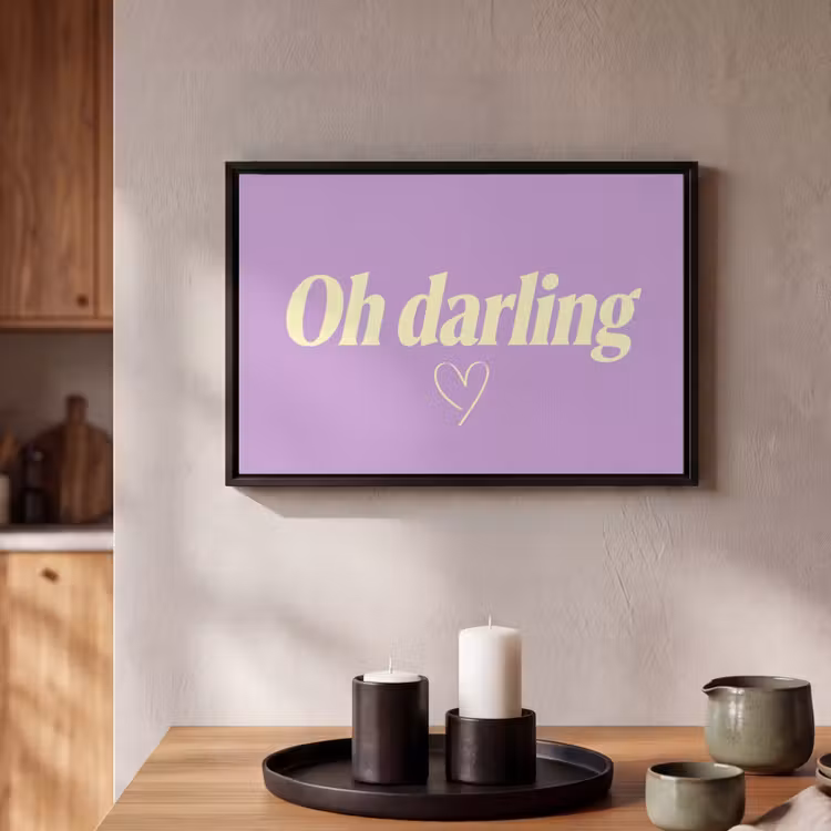 Canvas met lijst - Oh darling - Hart - Paars — 2