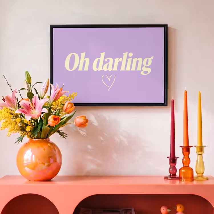 Canvas met lijst - Oh darling - Hart - Paars — 4