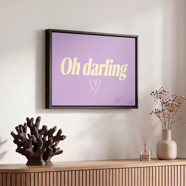 Canvas met lijst - Oh darling - Hart - Paars — 6