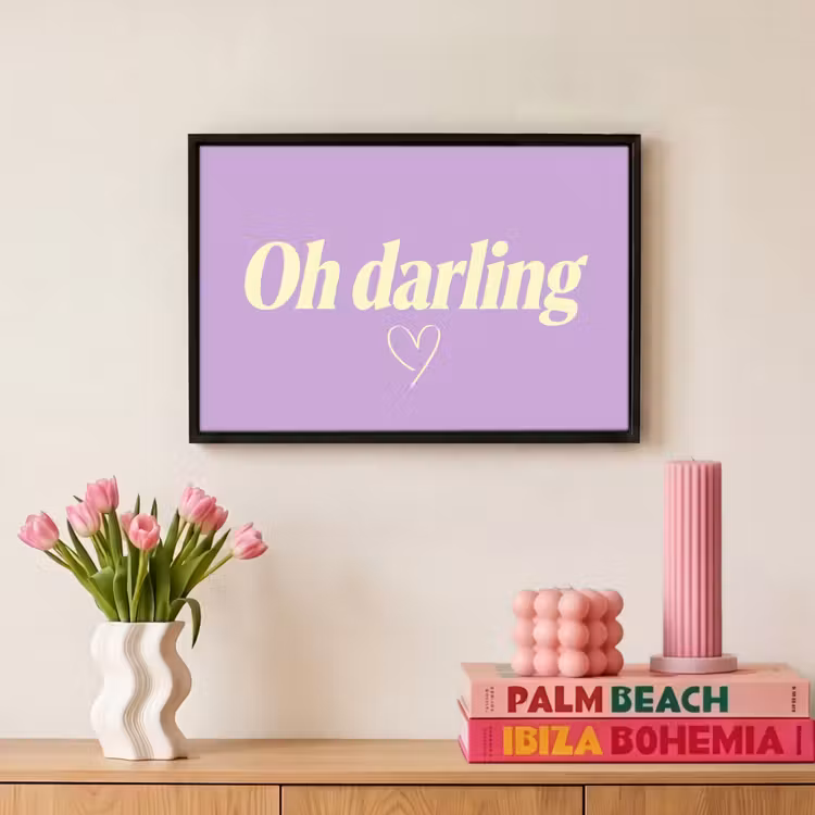 Canvas met lijst - Oh darling - Hart - Paars — 8