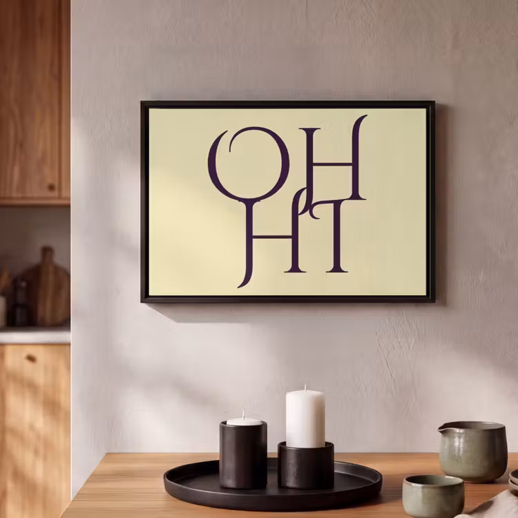 Canvas met lijst - Oh hi - Geel - Monogram — 2