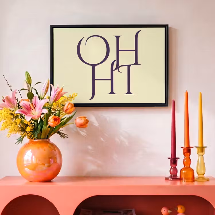 Canvas met lijst - Oh hi - Geel - Monogram — 4
