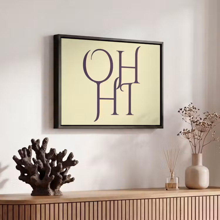 Canvas met lijst - Oh hi - Geel - Monogram — 6