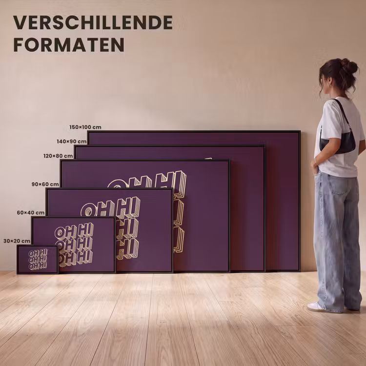 Canvas met lijst - Oh hi - Paars - 3D — 7
