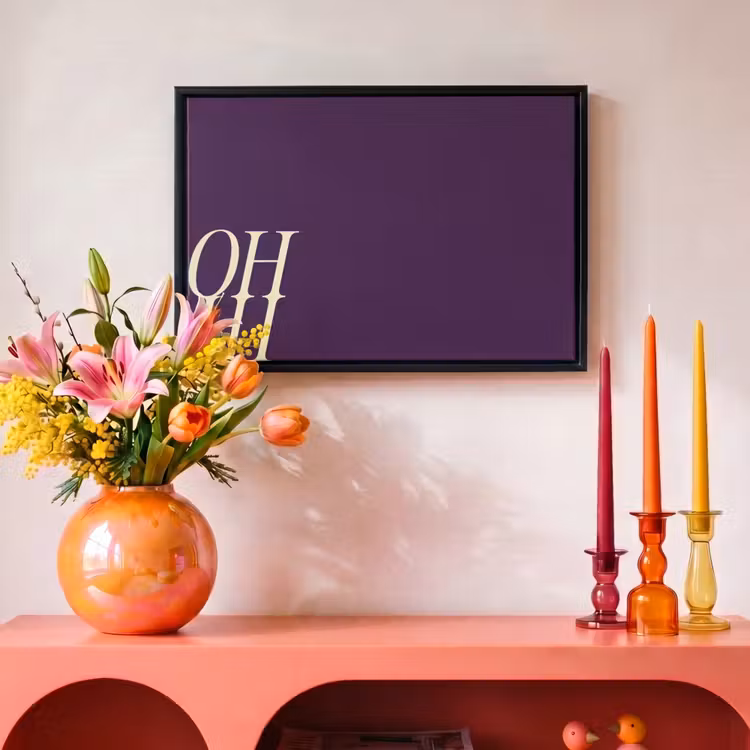 Canvas met lijst - Oh hi - Paars - Cursief — 4