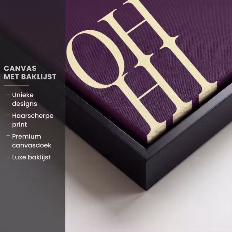 Canvas met lijst - Oh hi - Paars - Cursief — 5