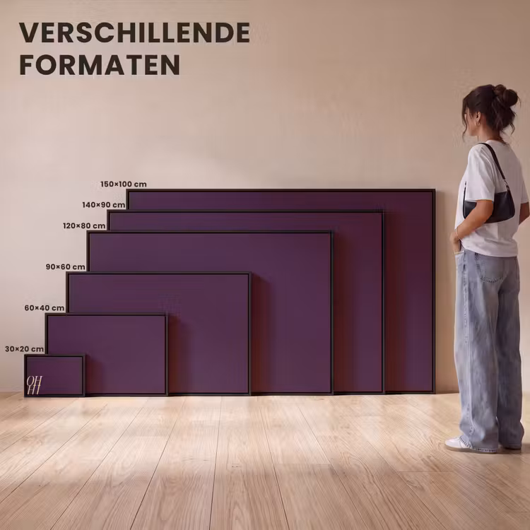 Canvas met lijst - Oh hi - Paars - Cursief — 7