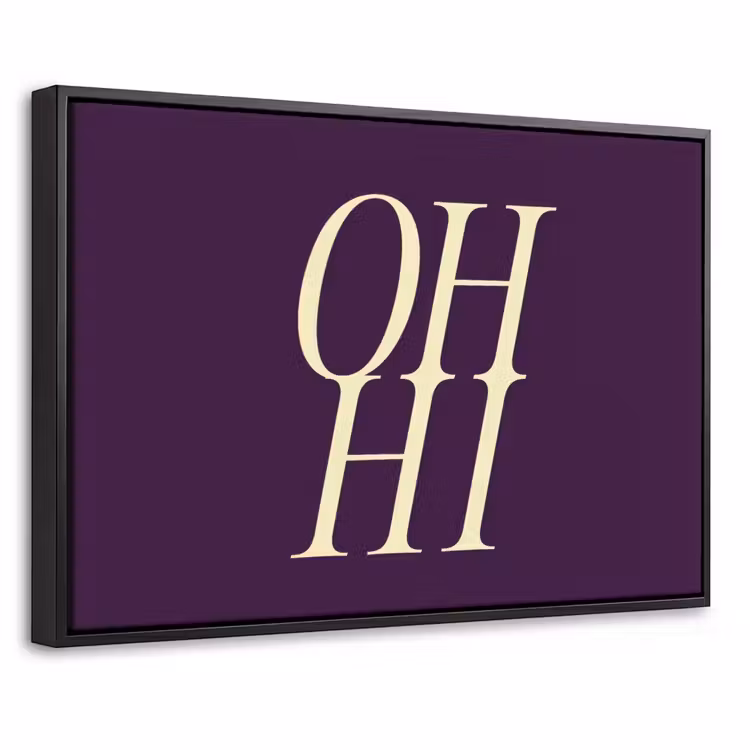 Canvas met lijst - Oh hi - Paars - Minimalistisch — 1
