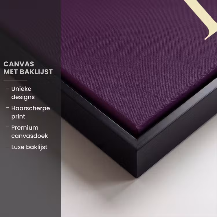 Canvas met lijst - Oh hi - Paars - Minimalistisch — 5