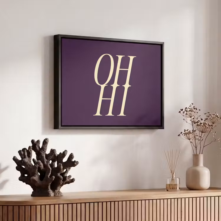 Canvas met lijst - Oh hi - Paars - Minimalistisch — 6