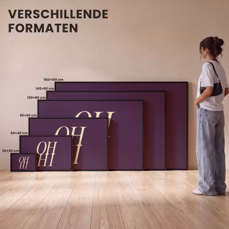Canvas met lijst - Oh hi - Paars - Minimalistisch — 7