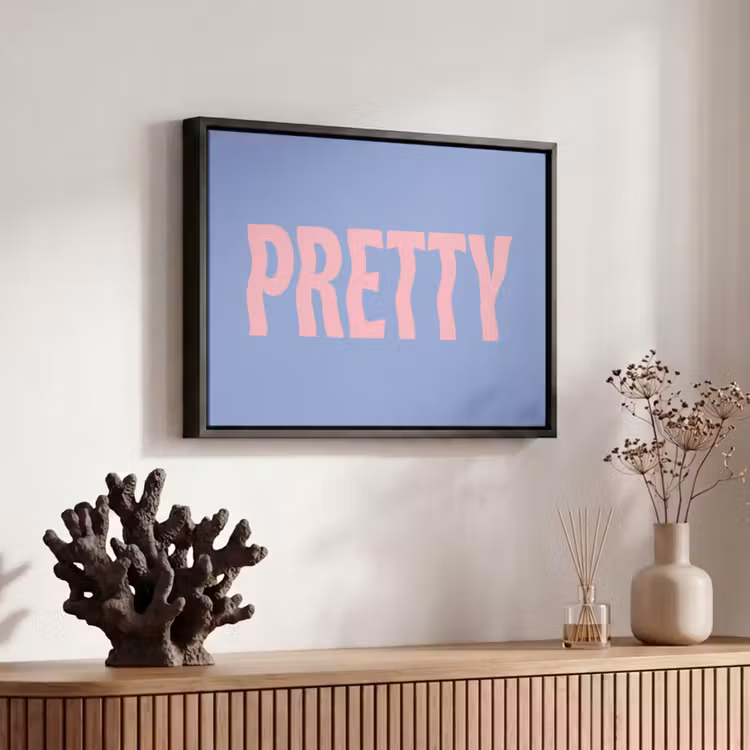 Canvas met lijst - Pretty - Roze - Blauw - Golvend — 6