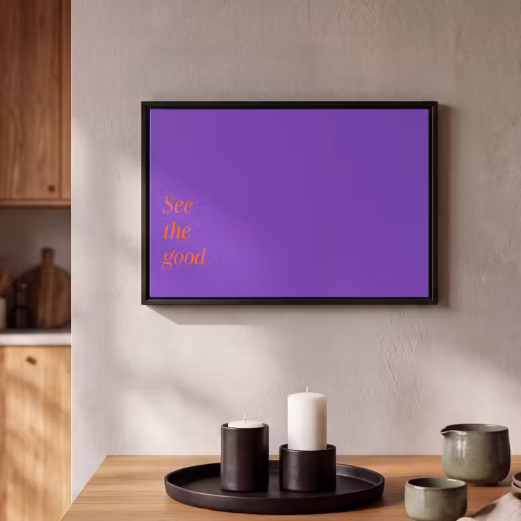 Canvas met lijst - See the good - Oranje - Paars — 2