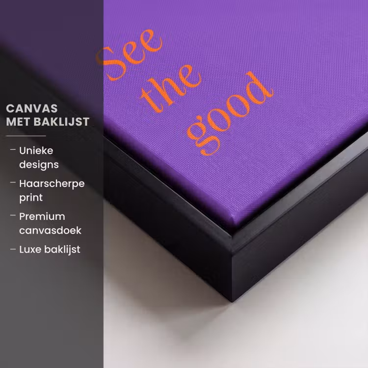 Canvas met lijst - See the good - Oranje - Paars — 5