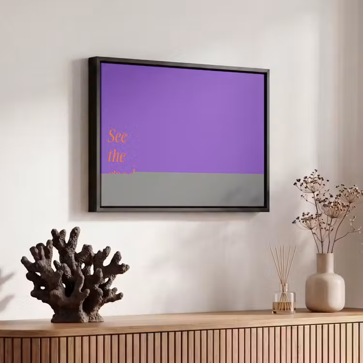 Canvas met lijst - See the good - Oranje - Paars — 6