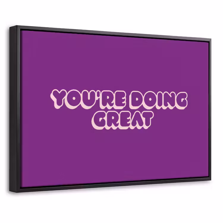 Canvas met lijst - You're doing great - Paars - Bubble letters — 1