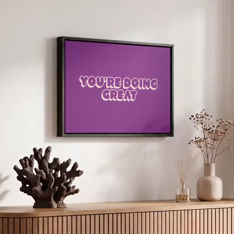 Canvas met lijst - You're doing great - Paars - Bubble letters — 6