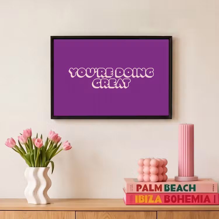 Canvas met lijst - You're doing great - Paars - Bubble letters — 8