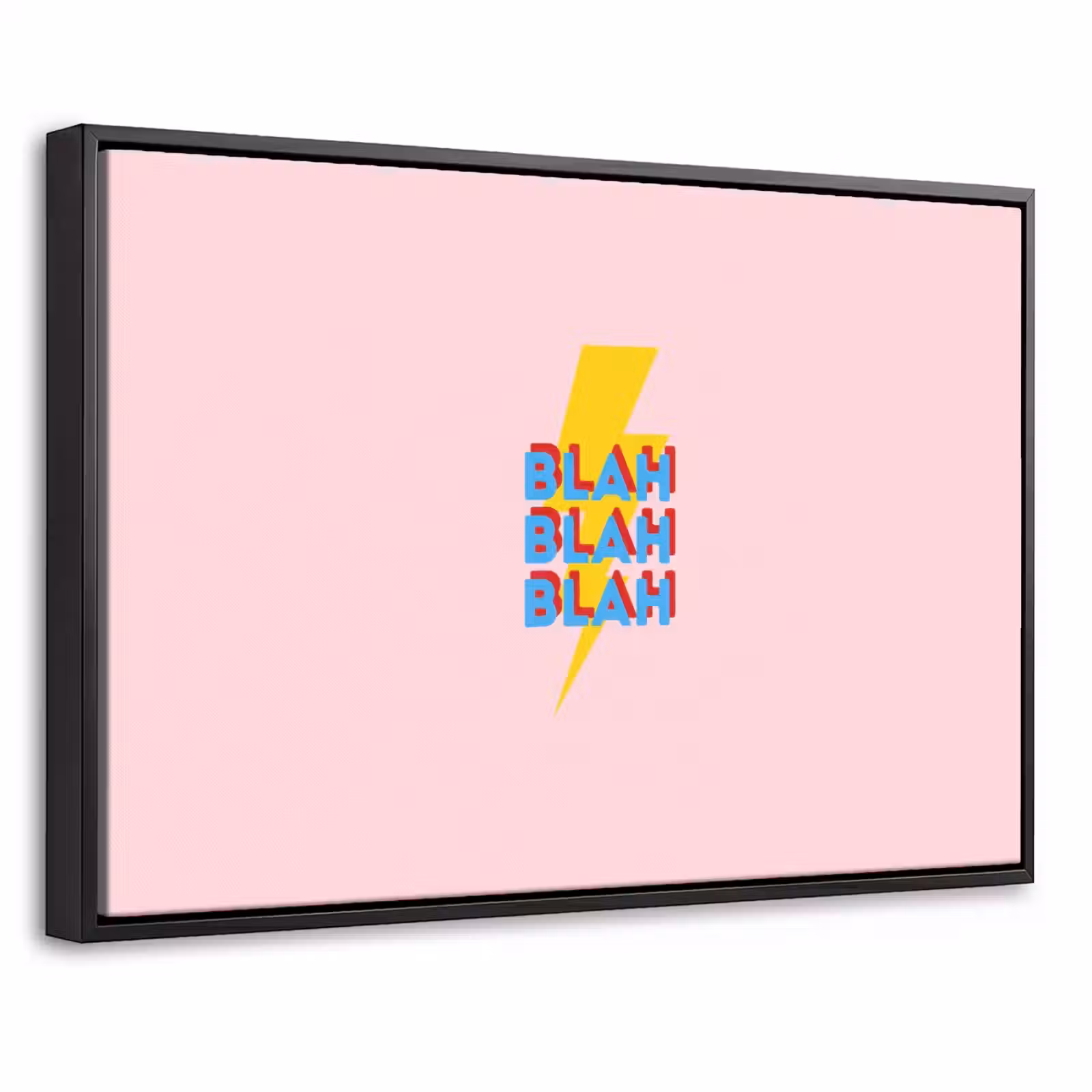 Canvas met lijst - Blah - Bliksem - Roze — 1