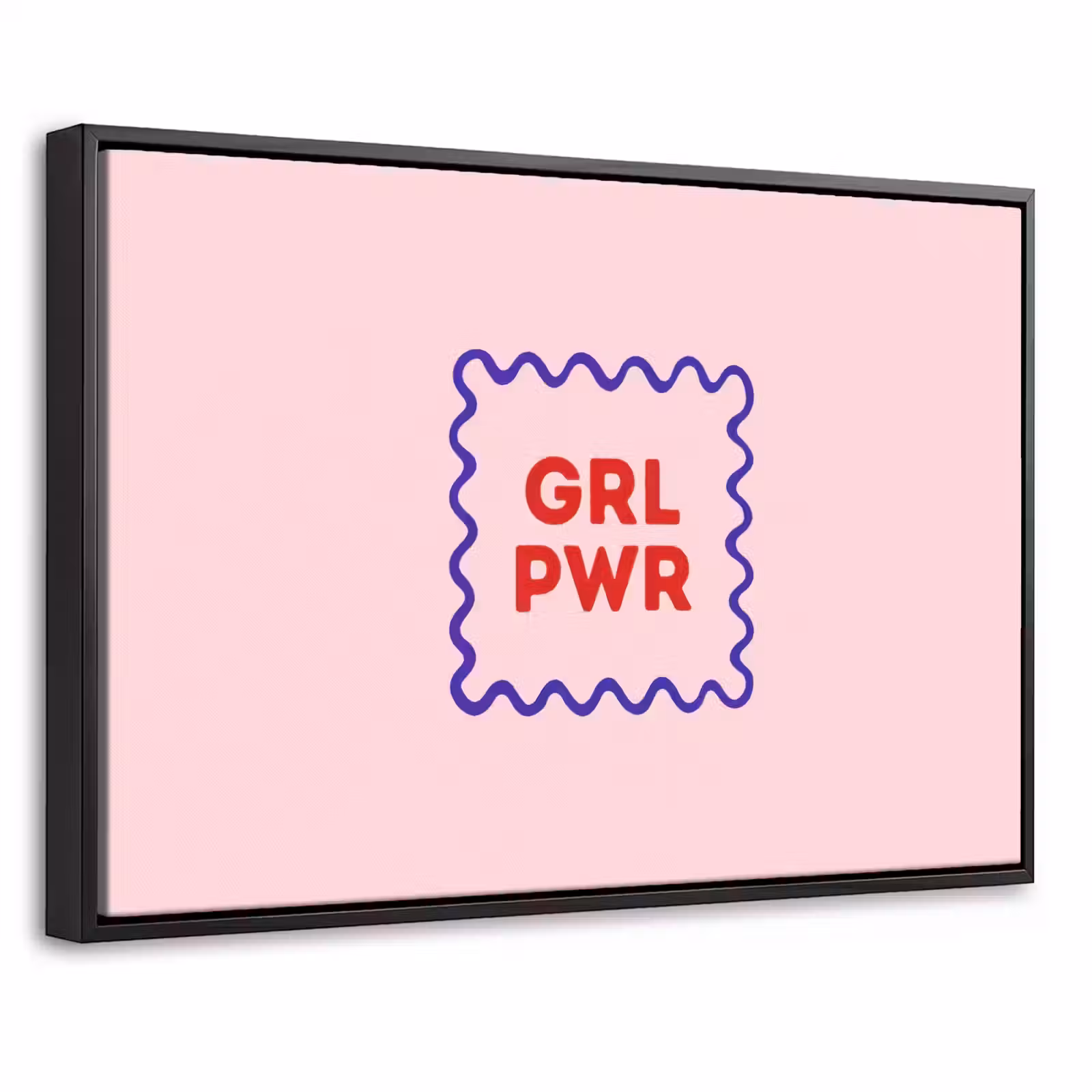 Canvas met lijst - Grl pwr - Roze - Kader — 1