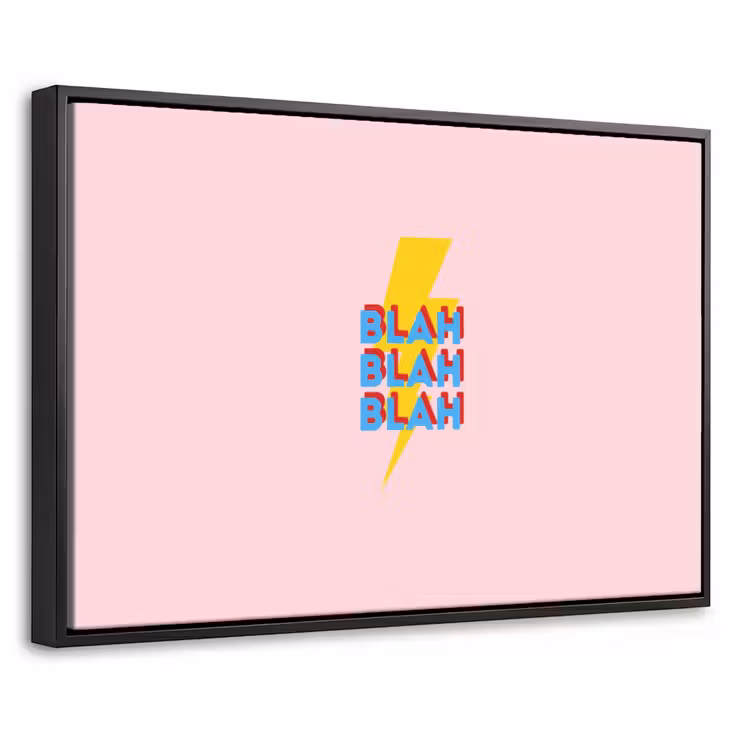 Canvas met lijst - Blah - Bliksem - Roze — 1