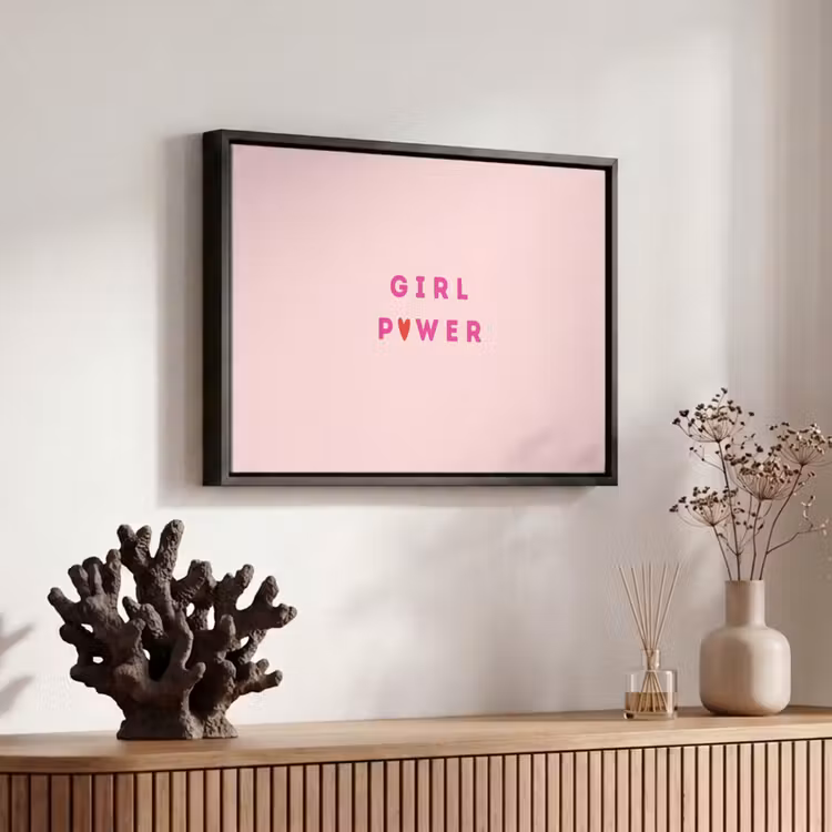 Canvas met lijst - Girl power - Roze - Hartje — 6