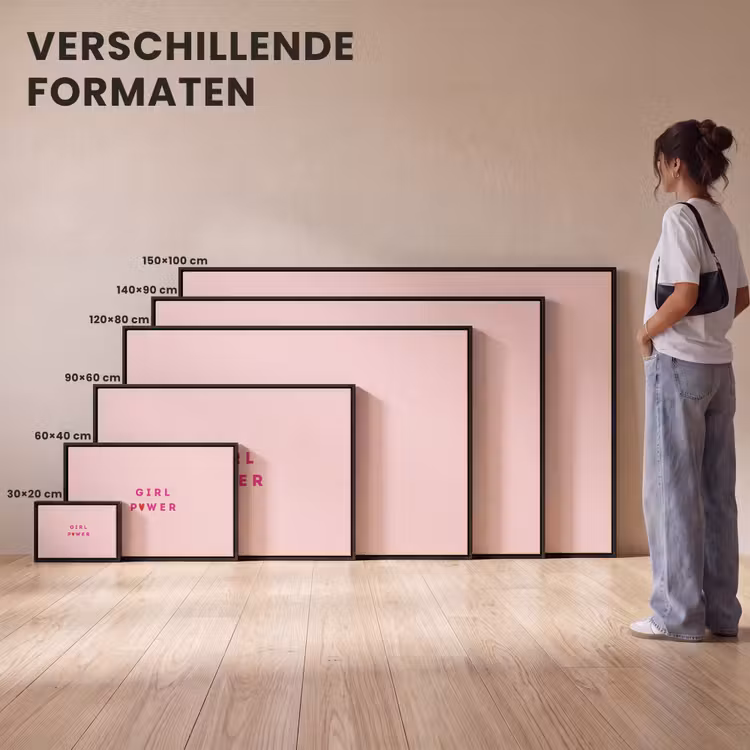 Canvas met lijst - Girl power - Roze - Hartje — 7