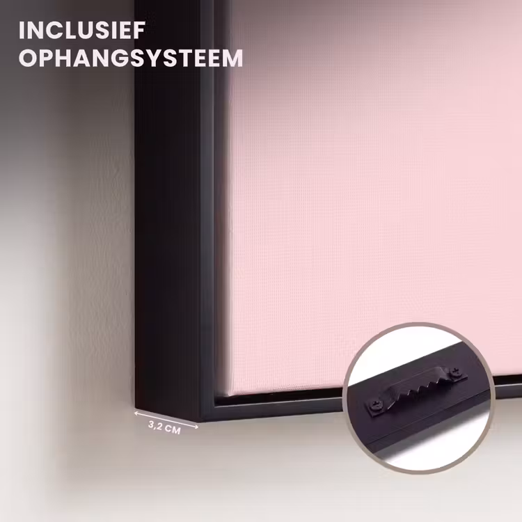 Canvas met lijst - Grl pwr - Bliksem - Roze — 3