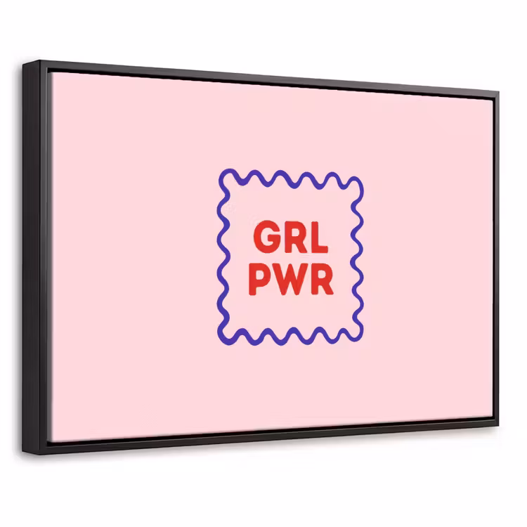 Canvas met lijst - Grl pwr - Roze - Kader — 1