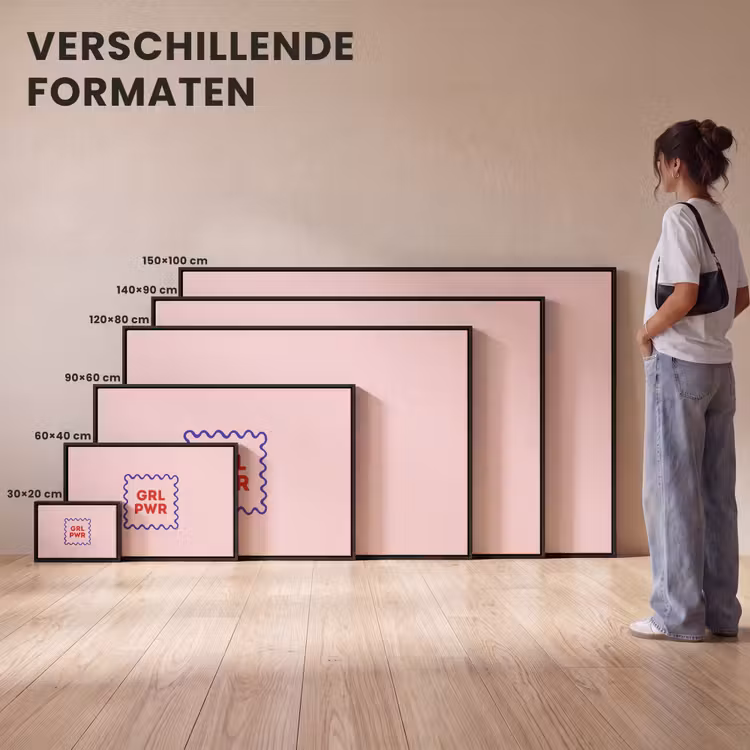 Canvas met lijst - Grl pwr - Roze - Kader — 7