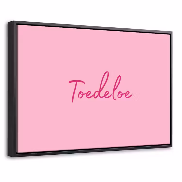 Canvas met lijst - Toedeloe - Pink - Minimalist — 1
