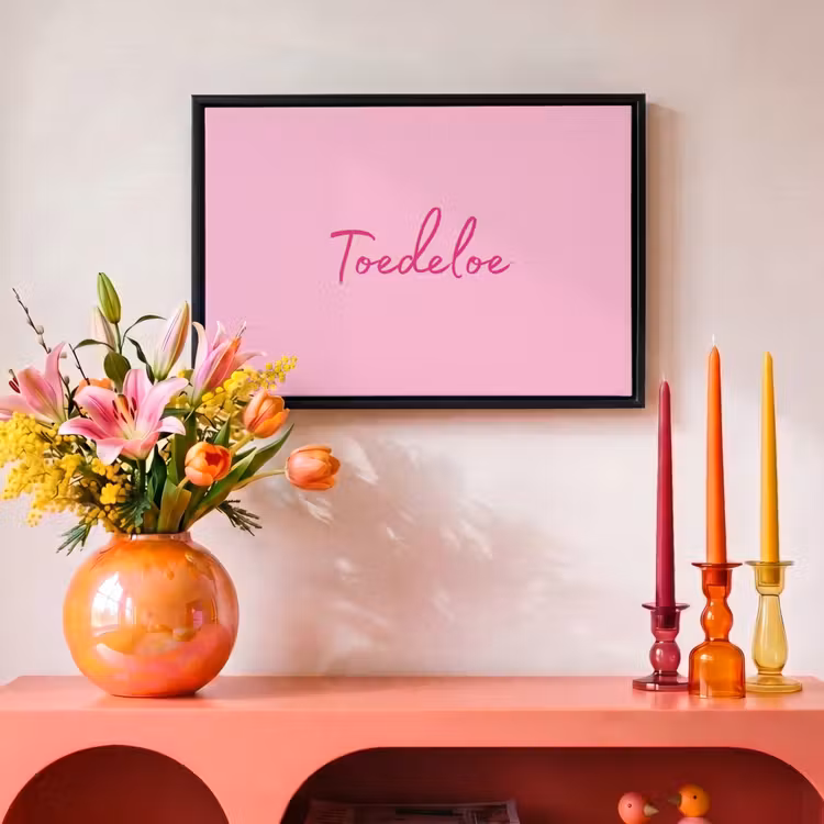 Canvas met lijst - Toedeloe - Pink - Minimalist — 4