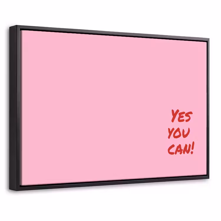 Canvas met lijst - Yes you can do it - Rood - Roze — 1