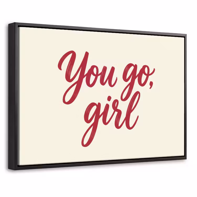 Canvas met lijst - you go girl - Rood - Wit — 1