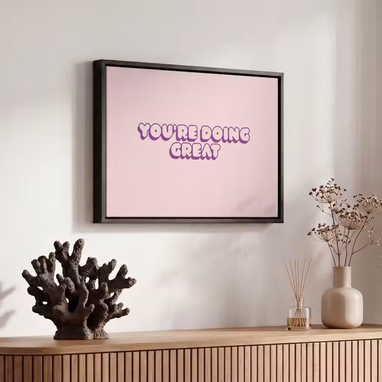 Canvas met lijst - You're doing great - roze - 3D — 6