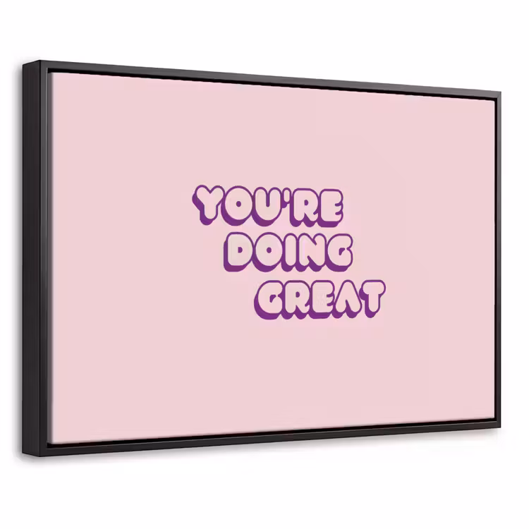 Canvas met lijst - You're doing great - Roze - Bubble letters — 1