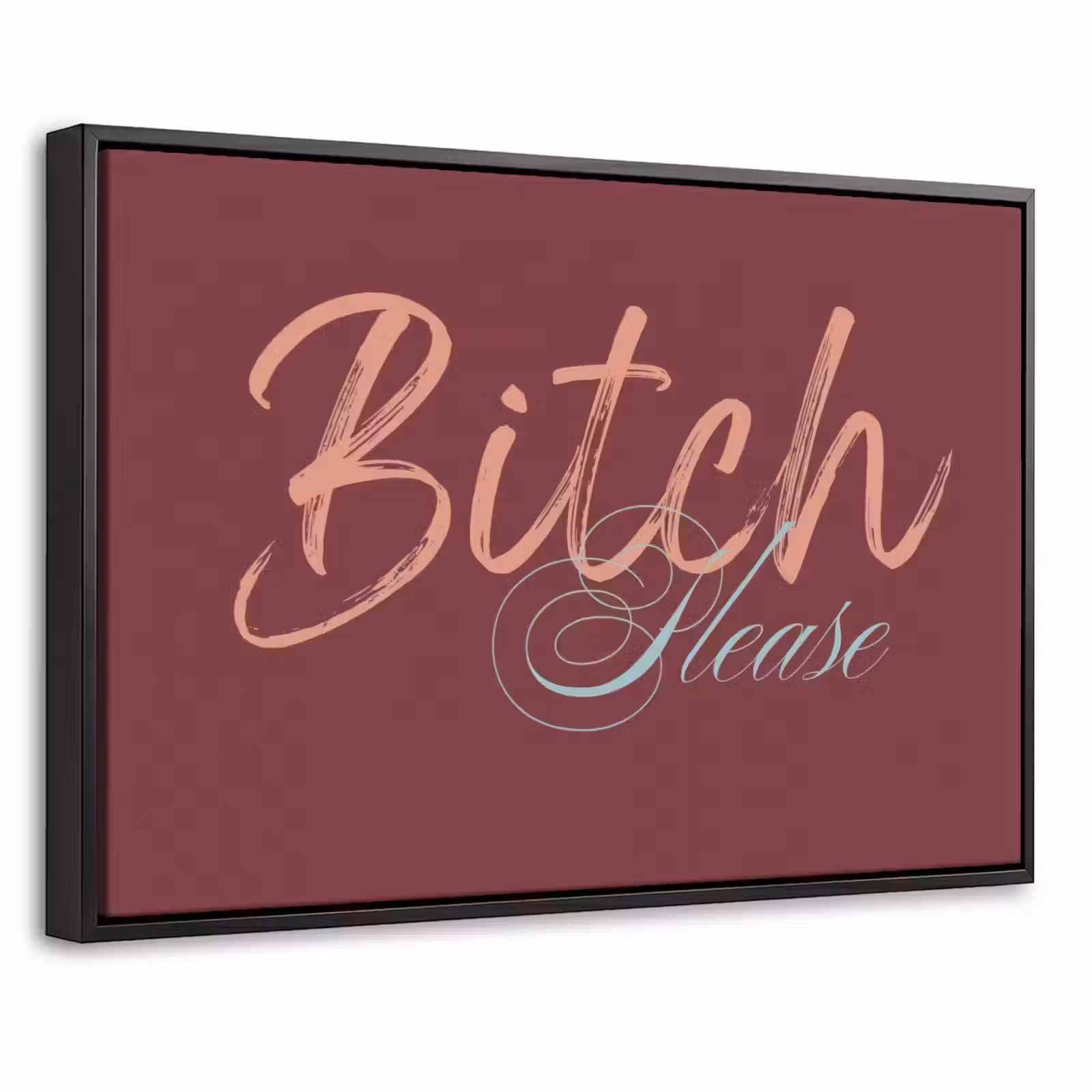 Canvas met lijst - Bitch please - Rood - Blauw — 1