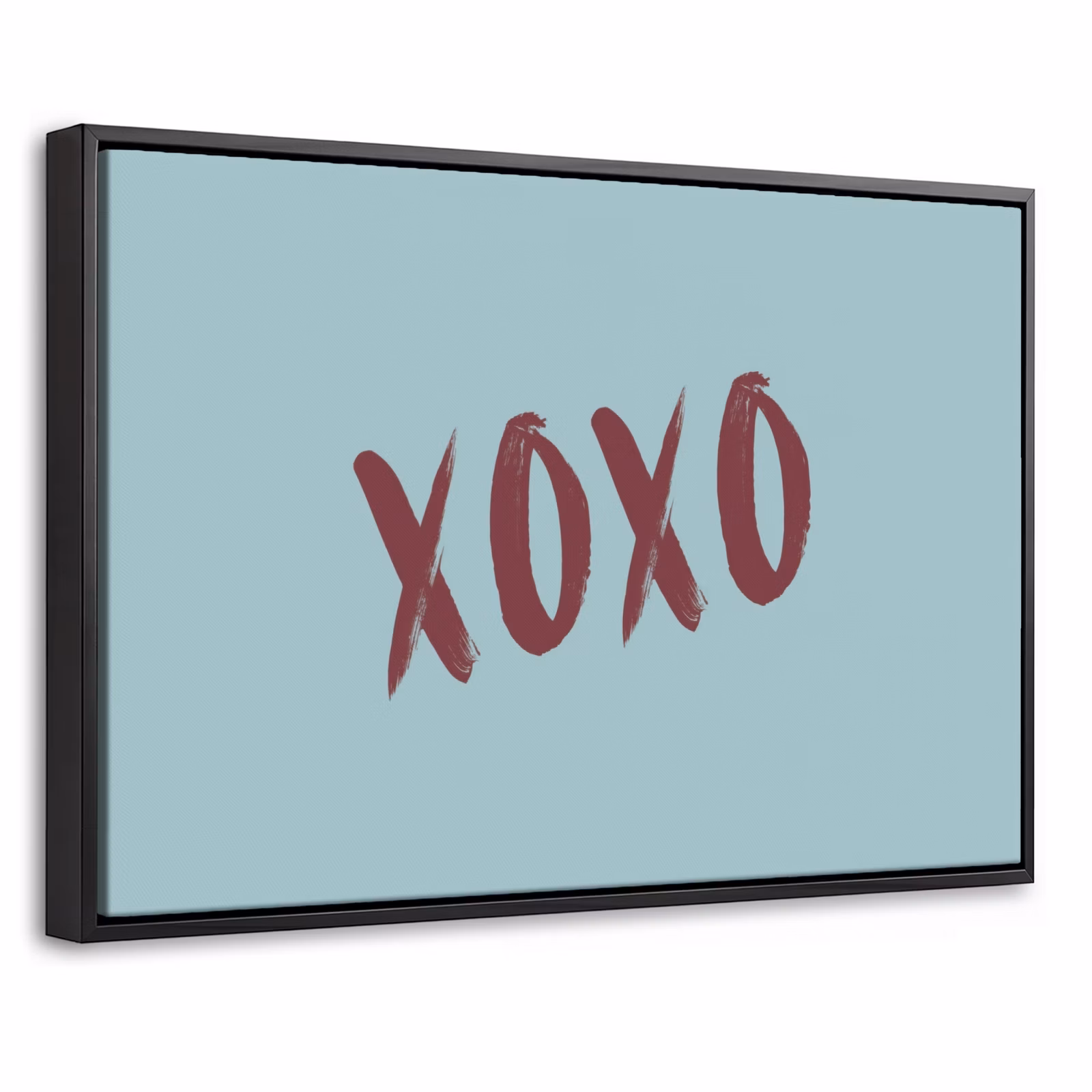 Canvas met lijst - XOXO - Blauw - Rood — 1