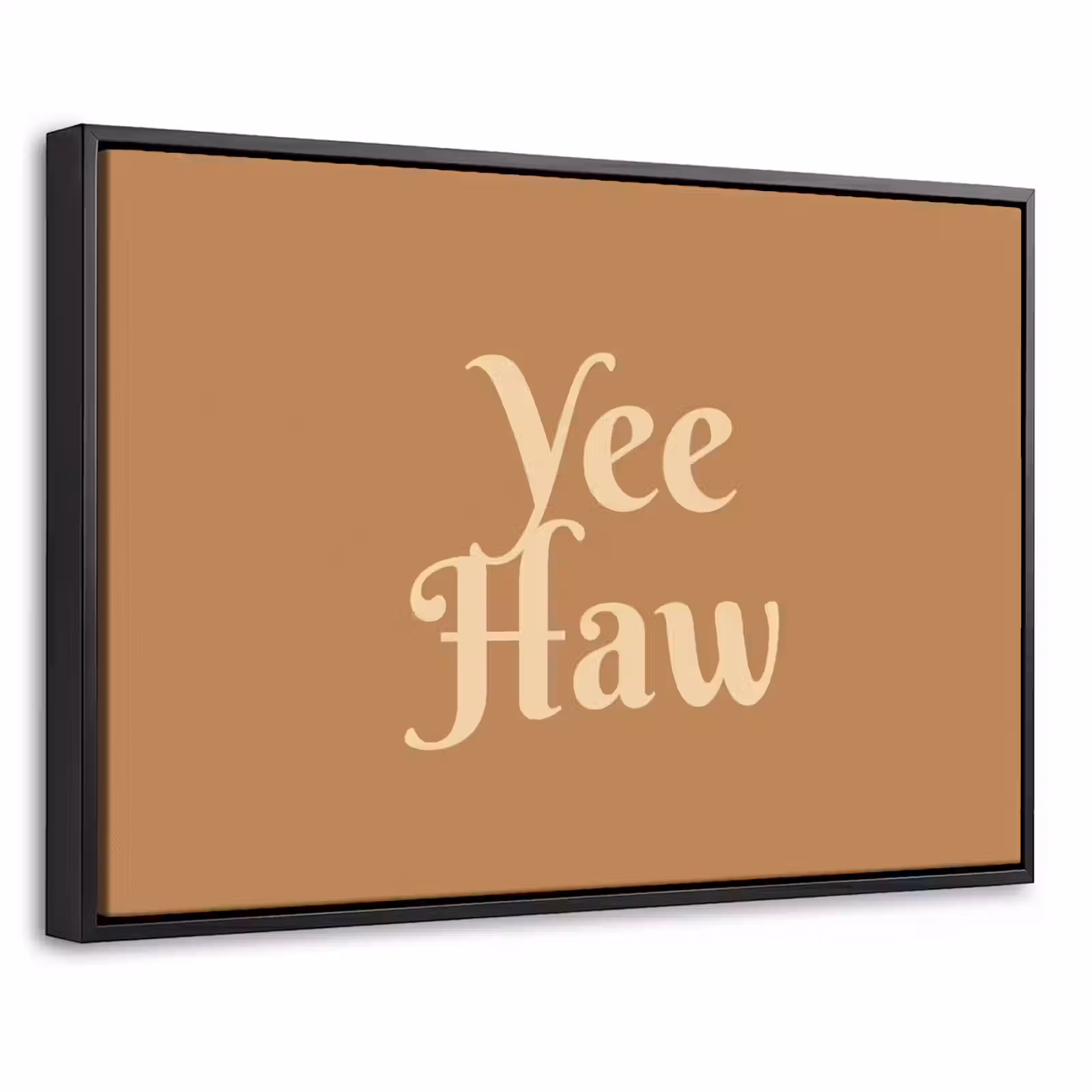 Canvas met lijst - Yee haw - Bruin - Minimalistisch — 1