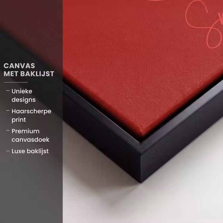 Canvas met lijst - big heart small titties - Hart - Rood — 5